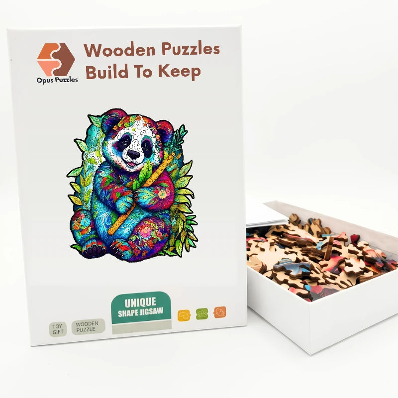 Bamboo Forest Panda Wooden Puzzle – packaged wooden puzzle gift box