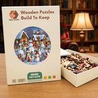 Snowman Village Christmas Wooden Puzzle – packaged wooden puzzle gift box