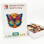 Stained Glass Butterfly Wooden Puzzle – packaged wooden puzzle gift box