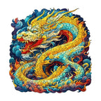 Golden Eastern Dragon Wooden Puzzle