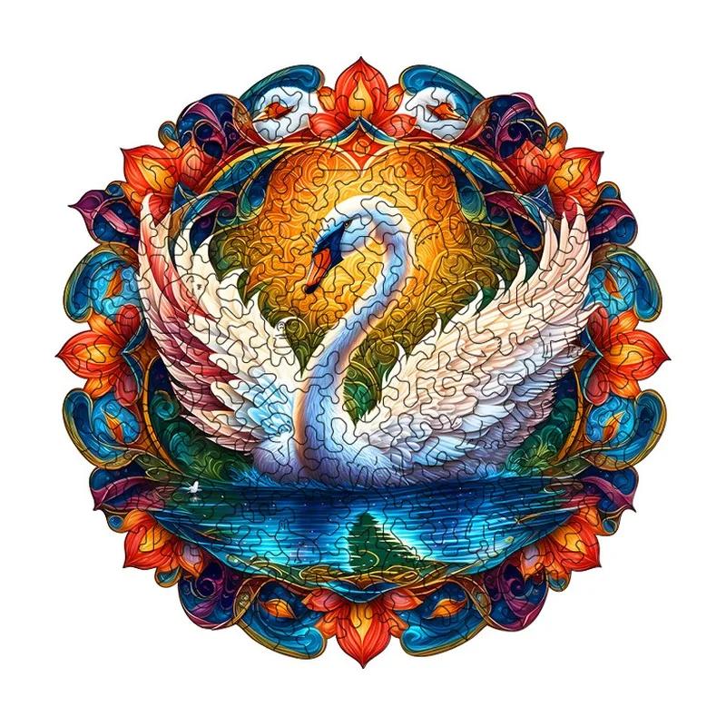 Mandala Swan Wooden Puzzle