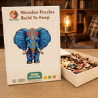 Mandala Elephant Wooden Puzzle – packaged wooden puzzle gift box