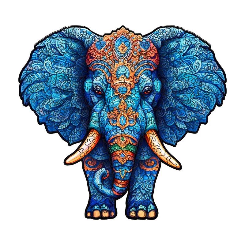 Mandala Elephant Wooden Puzzle