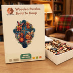 Floral Cross and Hummingbird Wooden Puzzle – packaged wooden puzzle gift box