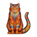 Mandala Orange Cat Wooden Puzzle