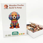 Floral Poodle Wooden Puzzle – packaged wooden puzzle gift box