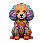 Floral Poodle Wooden Puzzle