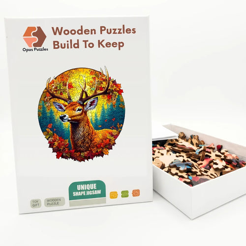 Autumn Stag Wooden Puzzle – packaged wooden puzzle gift box