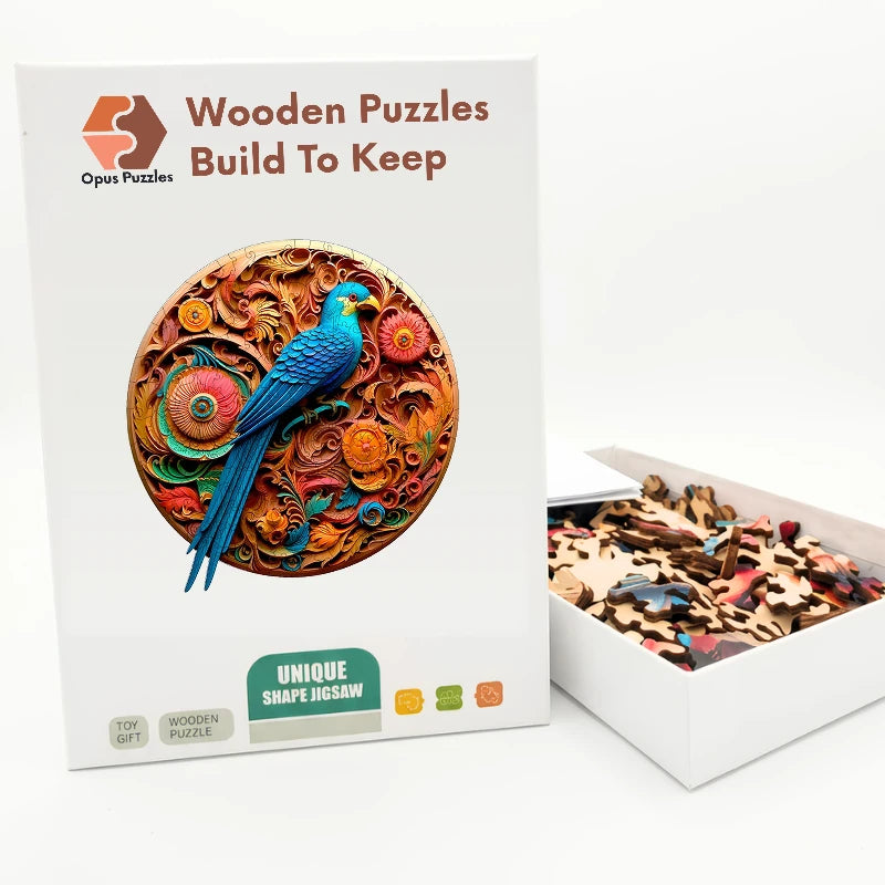 Carved Medallion Macaw Wooden Puzzle – packaged wooden puzzle gift box