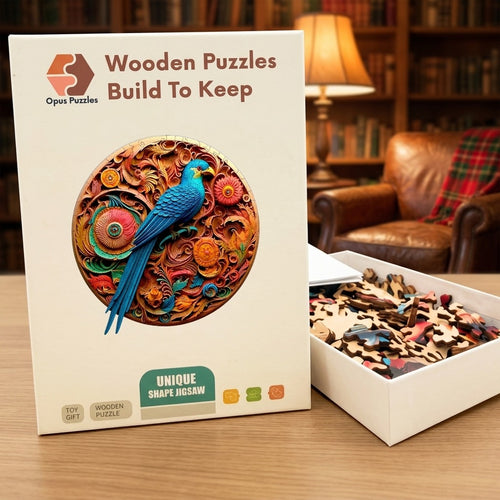 Carved Medallion Macaw Wooden Puzzle – packaged wooden puzzle gift box