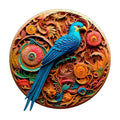 Carved Medallion Macaw Wooden Puzzle