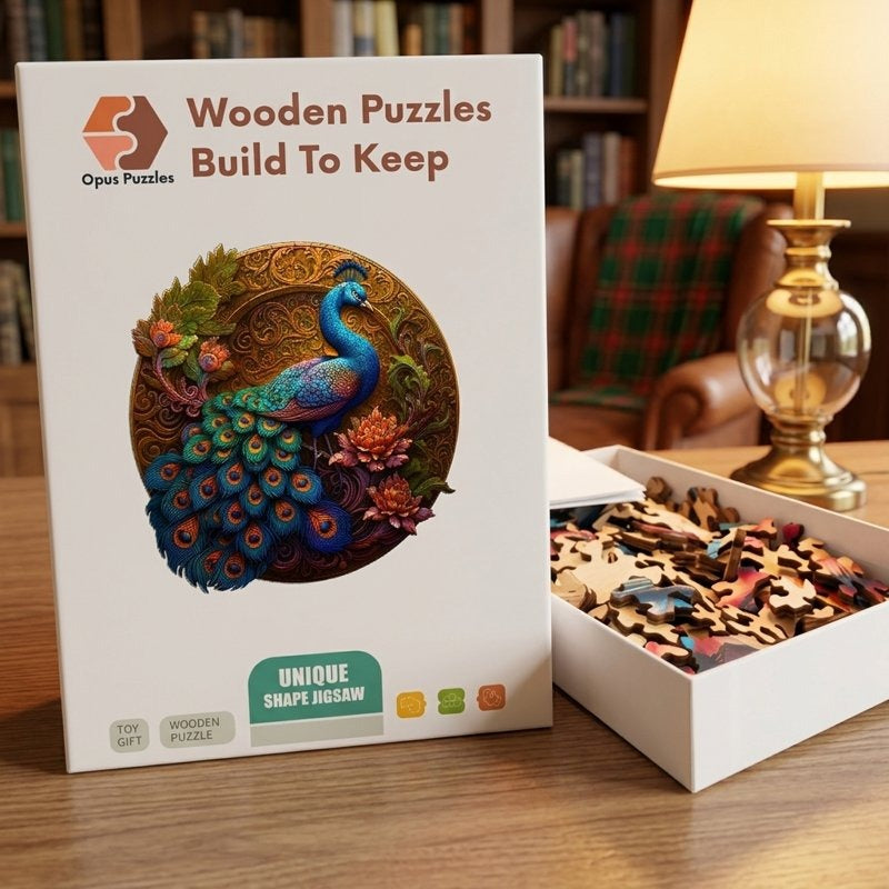 Regal Peacock Wooden Puzzle – packaged wooden puzzle gift box