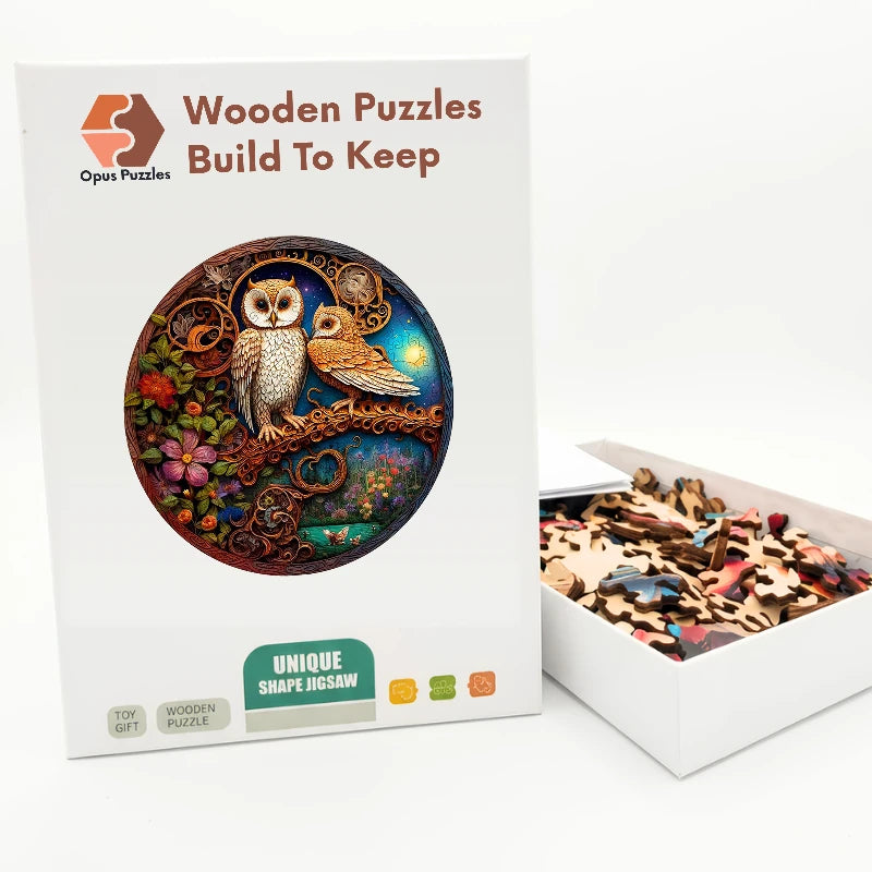 Moonlit Owls Wooden Puzzle – packaged wooden puzzle gift box