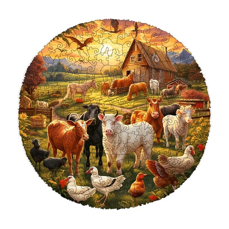 Sunset Farmyard Wooden Puzzle