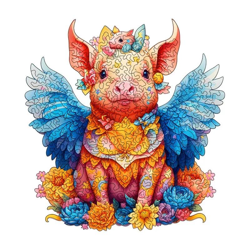 Winged Piglet Wooden Puzzle