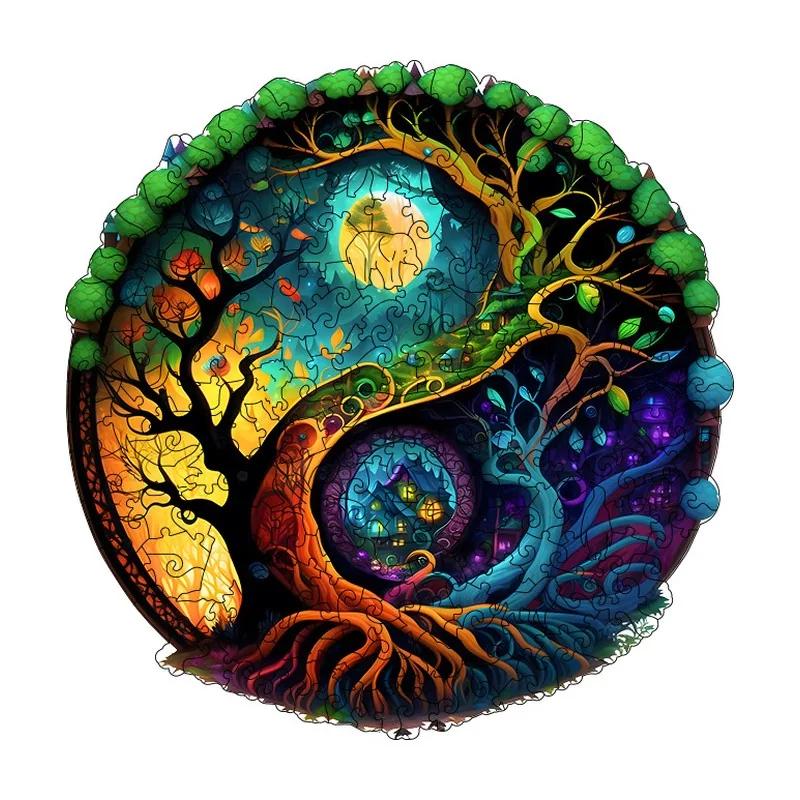 Tree of Life Yin Yang Wooden Puzzle