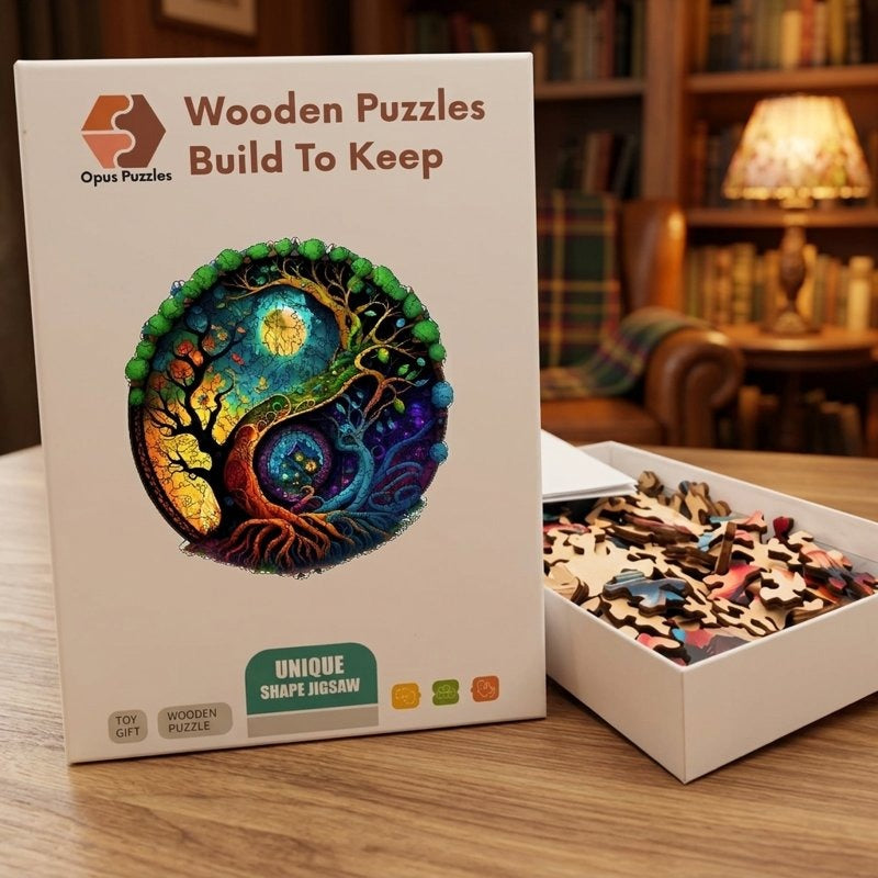 Tree of Life Yin Yang Wooden Puzzle – packaged wooden puzzle gift box