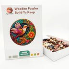 Hummingbird Medallion Wooden Puzzle – packaged wooden puzzle gift box