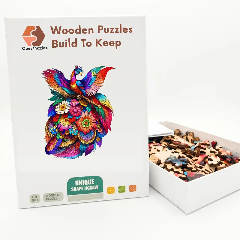 Flower Phoenix Wooden Puzzle – packaged wooden puzzle gift box
