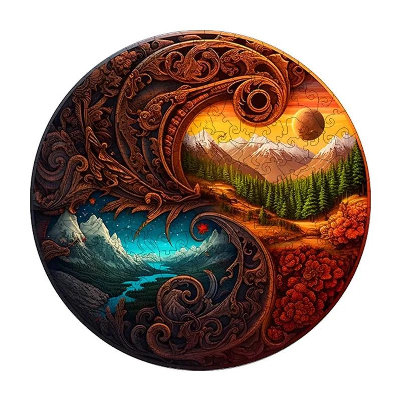 Mountain Yin Yang Wooden Puzzle