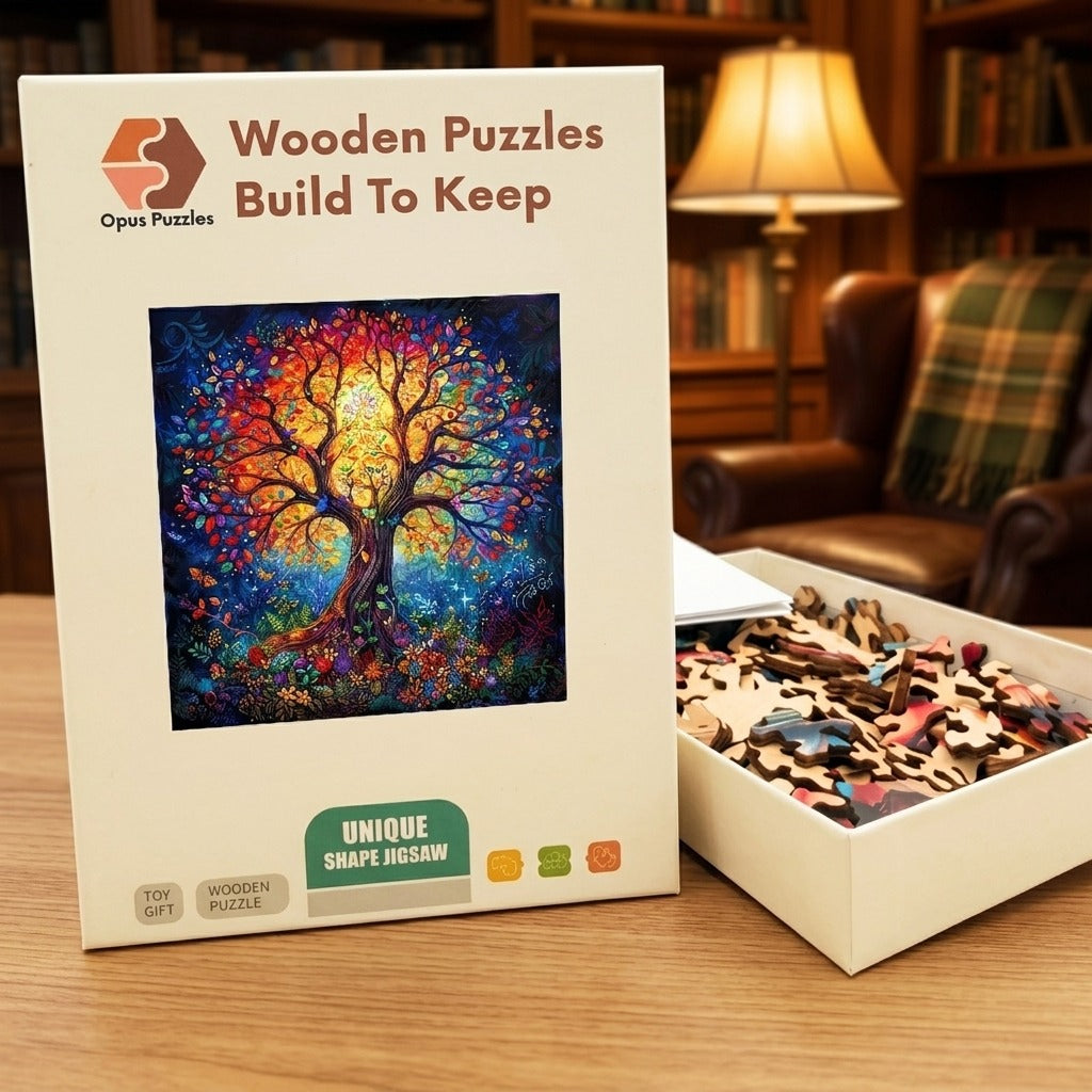 Tree Of Life Glow Wooden Puzzle – packaged wooden puzzle gift box