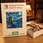 Starry Night Reader Wooden Puzzle – packaged wooden puzzle gift box