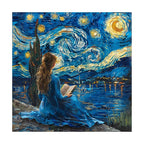 Starry Night Reader round wooden puzzle