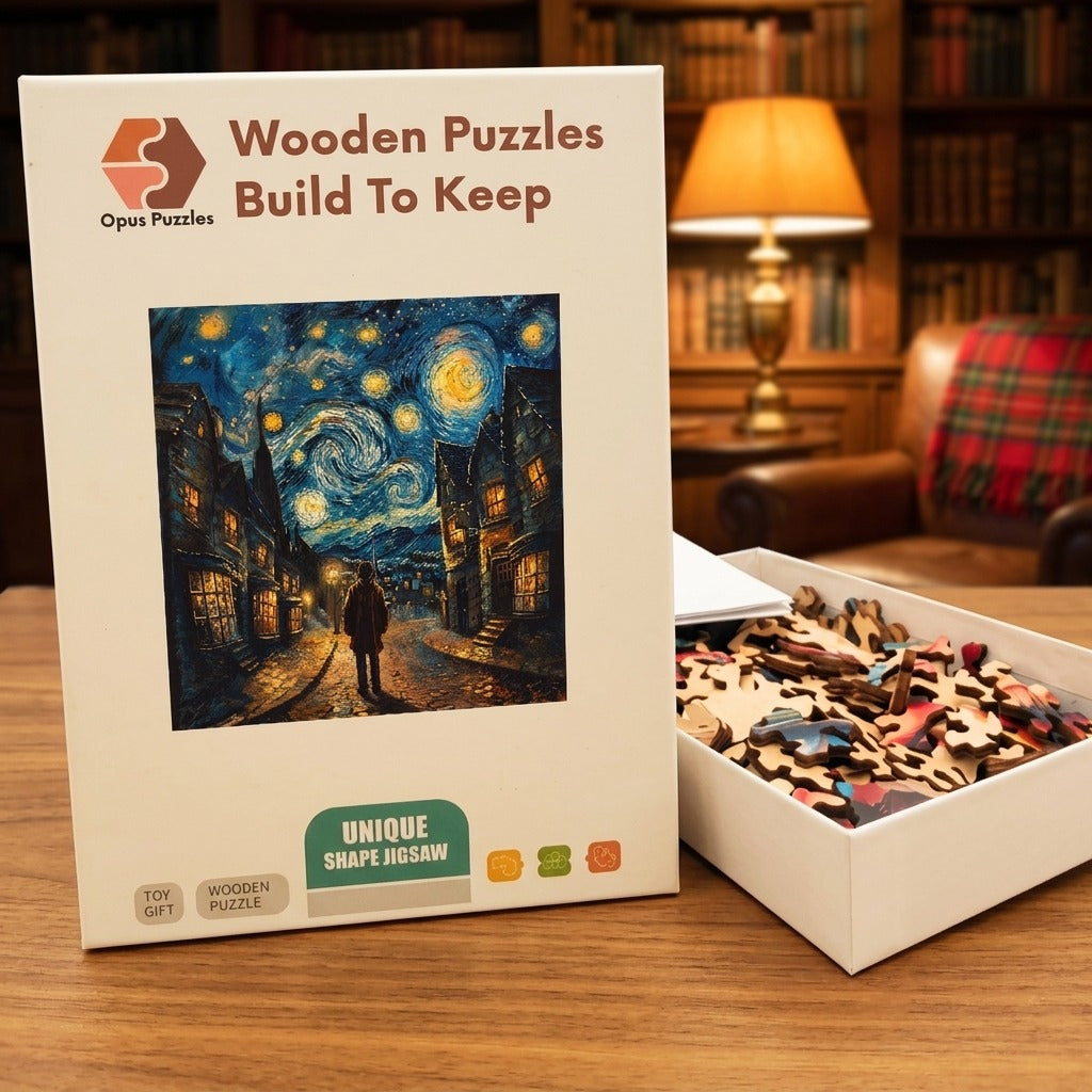 Starry Village Wanderer Wooden Puzzle – packaged wooden puzzle gift box