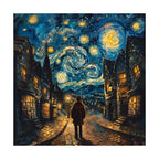 Starry Village Wanderer round wooden puzzle