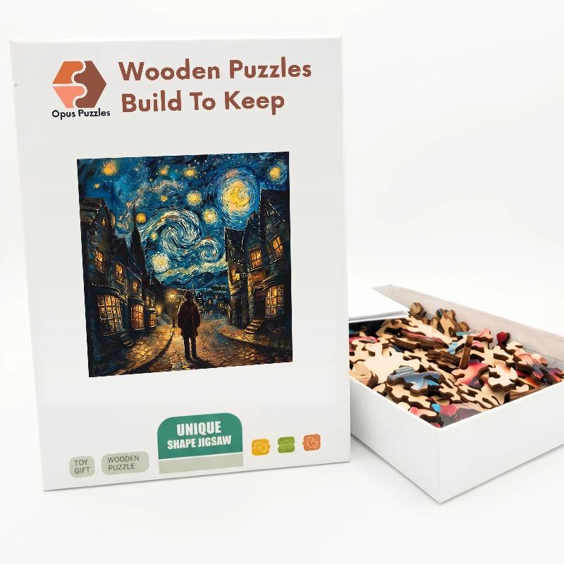 Starry Village Wanderer Wooden Puzzle – packaged wooden puzzle gift box