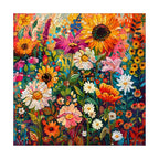 Wildflower Burst round wooden puzzle