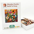Wildflower Burst Wooden Puzzle – packaged wooden puzzle gift box