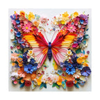 Paper Flower Butterfly round wooden puzzle