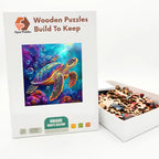 Cosmic Sea Turtle Wooden Puzzle – packaged wooden puzzle gift box