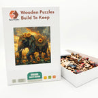 Sunflower Spirit Elephant Wooden Puzzle – packaged wooden puzzle gift box