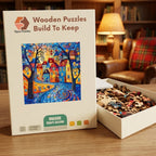 Whimsy Village Lane Wooden Puzzle – packaged wooden puzzle gift box