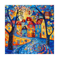 Whimsy Village Lane round wooden puzzle