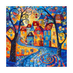 Whimsy Village Lane round wooden puzzle