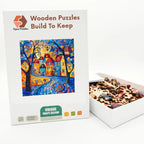 Whimsy Village Lane Wooden Puzzle – packaged wooden puzzle gift box