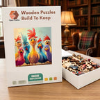Funny Chicken Crew Wooden Puzzle – packaged wooden puzzle gift box