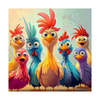 Funny Chicken Crew round wooden puzzle