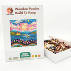 Seaside Rose Cottage Wooden Puzzle – packaged wooden puzzle gift box