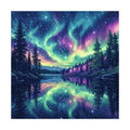 Aurora Lake Reflection round wooden puzzle