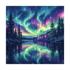 Aurora Lake Reflection round wooden puzzle