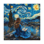 Starry Night Reader round wooden puzzle
