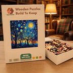 Starry Night Forest Wooden Puzzle – packaged wooden puzzle gift box