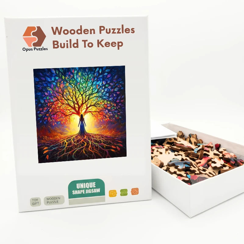 Tree Of Life Glow Wooden Puzzle – packaged wooden puzzle gift box