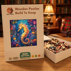 Coral Reef Seahorse Wooden Puzzle – packaged wooden puzzle gift box