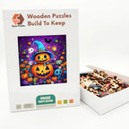 Halloween Pumpkin Witch Wooden Puzzle – packaged wooden puzzle gift box