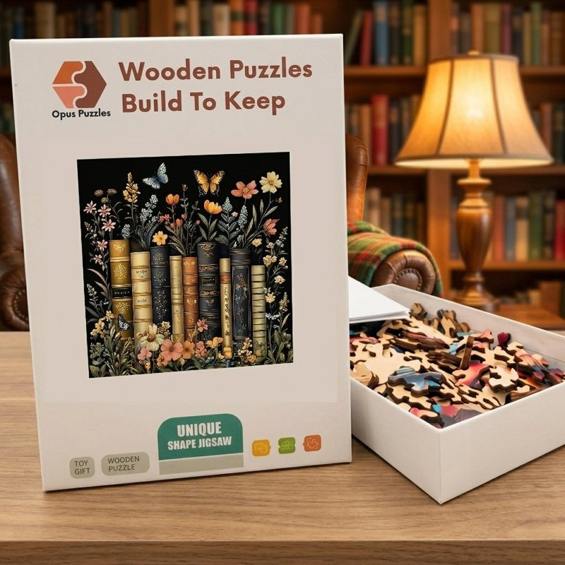 Book Garden Bouquet Wooden Puzzle – packaged wooden puzzle gift box
